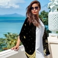 thumbnail image 6 of New Moon Symbol Chiffon Yarn Silk Hair Scarf for Women - Breathable Translucent Lightweight Wrap Shawl - 180x73cm Size Accessory, 6 of 6