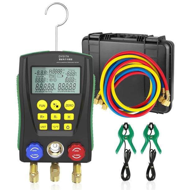 Conjunto de manómetros digitales HVAC KAISAL de doble presión y temperatura