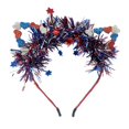 thumbnail image 1 of AVMBC Diadema del 4 de julio Día de la Independencia Diadema Accesorios para la cabeza Flecos Corazón Cabello Patriótico Regalos Diademas para el 4 de julio Suministros para el cabello, 1 of 5