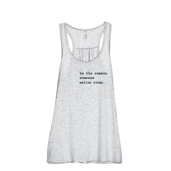 Reason Smile Today Women's Fashion Sleeveless Flowy Racerback Workout Yoga Tank Top Sport Grey X-Large