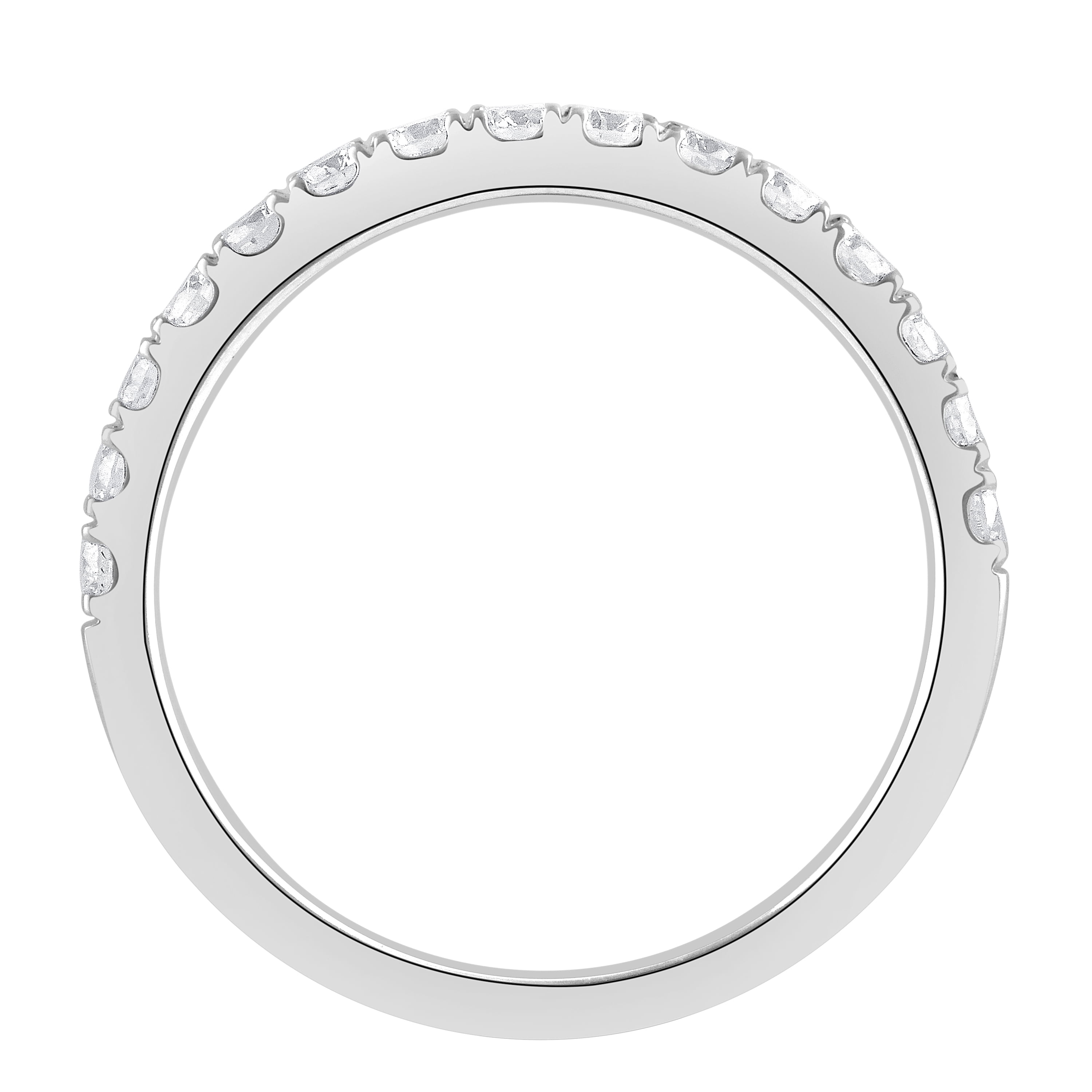 Unique Moments 1/2 Ct Round Lab Grown Diamond Wedding Band in 10K White Gold for Women (J, SI-I1)