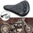 thumbnail image 2 of Motorcycle Solo Driver Seat Single Spring Cushion Black Rhombus with Seatbase Plate Mounting Bracket Compatible with Harley Honda Yamaha Bobber Chopper, 2 of 6