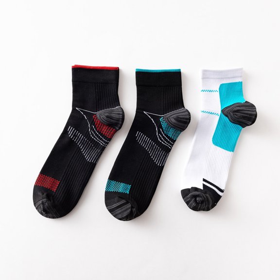 Limei Compression Running Socks Men Women (2 Pairs), Ankle Athletic Socks Low Cut with Arch Support