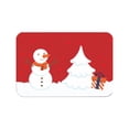 thumbnail image 1 of Christmas Bathroom Rug 40 cm x 60 cm Red Polyester Absorbent Non Slip Floor Mat With Snowman And Christmas Tree Print, 1 of 6