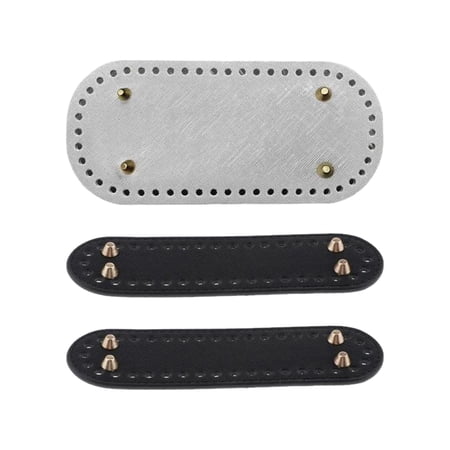 FVDPWYE Pack of 3 PU Leather Hardened DIY Handmade Shoulder Bags Nail Bottom Mat Pad Pet Silver