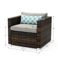 thumbnail image 3 of VENTOPYR Outdoor Furniture Brown Wicker Single Chair W Cushions,Pillow, 3 of 5