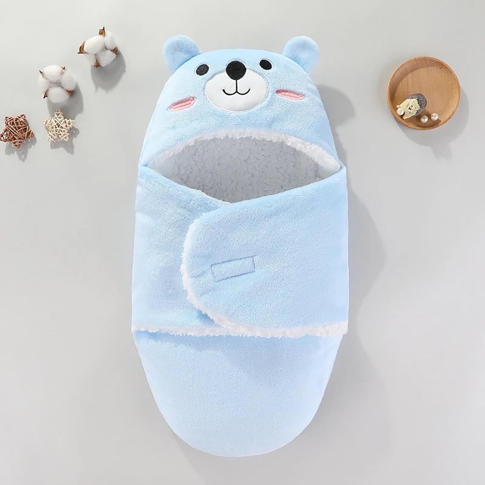 Swaddle Blanket 32.2In Secure Adjustable Wrap Sleep Sack Machine Washable Multi-Purpose Nursing Cover Burp Cloth Changing Mat Play Mat Home Use Holiday Gift Party Present Comfortable Wrap Blanket