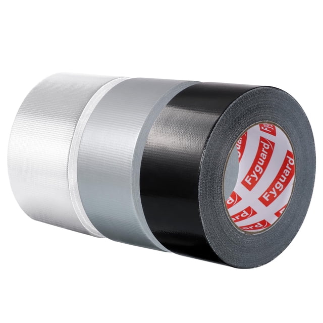 3 Rouleaux de Ruban Adhésif pour Conduits, 2 Pouces x 20 Yards Ruban Gaffer Ruban de Réparation Adhésif pour Conduits Déchirable à la Main Imperméable pour Réparation Intérieure et Extérieure Fixation Groupement (Noir, Blanc, Argent)
