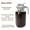 thumbnail image 3 of Cold Brew Coffee Filter with Pour Spout Lid for 64 OZ Wide Mouth Mason Jar, 304 Stainless Steel Strainer with Seal Ring, 3 of 6