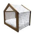 thumbnail image 2 of Winter Pet House, Cold December Design Simple Seasonal Snowy Weather Ice Frost Gentle Winter, Outdoor & Indoor Portable Dog Kennel with Pillow and Cover, 5 Sizes, Blue White, by Ambesonne, 2 of 5