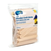 Hello Hobby Mini Wood Craft Sticks with Resealable Bag, 150-Pack