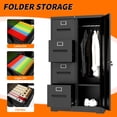 thumbnail image 5 of S-HOME Modern Metal Vertical Filing Cabinet with 4 Drawers, Locking System and Storage for Home and Office Storage, Black, 5 of 16