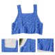 thumbnail image 2 of Women Sleeveless Crop for Tank Top Hollow Crochet Knit Floral Square Neck Camiso Green, 2 of 4