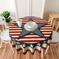 thumbnail image 3 of Vintage Rustic Farmhouse USA American Flag July 4th Memorial Day Patriotic Waterproof Picnic Patio Round Table Cloth 60 Inch Circular Tablecloth for 20-47 Inch Home Dining Room Kitchen, 3 of 6