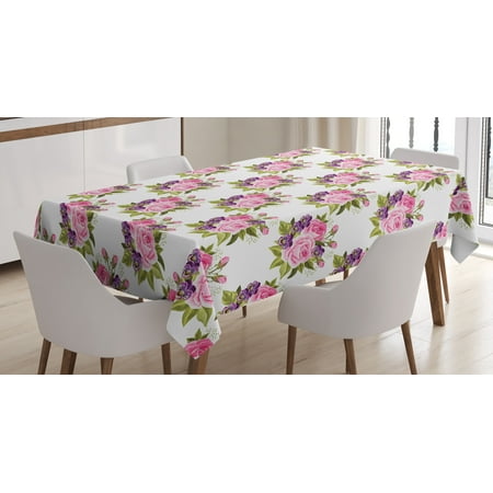 

Ambesonne Floral Tablecloth Rectangular Table Cover Buds Violet Pansies 52 x70 Multicolor