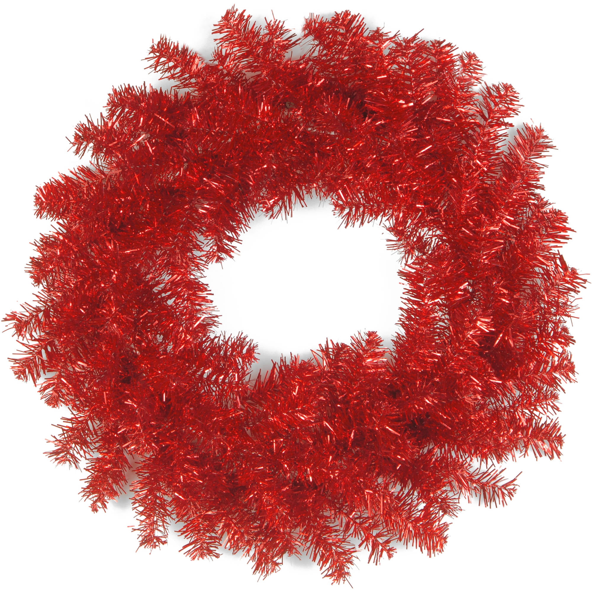 24" Red Tinsel Wreath