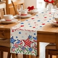 thumbnail image 5 of Independence Day Table Runner 36 Inches Long Farmhouse Dress Scarves, 4th of July Striped Stars Patriotic Burlap Dining Tablerunner for Coffee Table/Kitchen Island/Party Décor, Small 13" x 36", 5 of 8