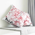 thumbnail image 4 of Throw Pillow Covers 26x26 Inch, Cherry Blossoms Decorative Pillow Cases for Couch Sofa Bed, Butterfly Pink Flower Pastoral Spring Cotton Linen Square Home Decor Pillowcases with Hidden Zipper, 4 of 7