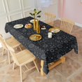 thumbnail image 3 of Black Celestial Symbol Pattern Rectangle Tablecloth 60"x120",Waterproof Polyester Rectangle Table Cloth, Wipeable Spillproof Polyester Tablecloth for Dining, Camping, Indoor and Outdoor, 3 of 6
