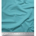 thumbnail image 1 of Soimoi Blue Moss Georgette Fabric Vertical Stripe Print Fabric by the Yard 42 Inch Wide, 1 of 3