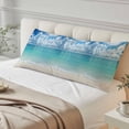 thumbnail image 4 of Ocean Blue Body Pillow Covers 20"x60", Beach Nature Coast Sea Shore Sky Seawater Soft Brushed Microfiber Breathable Throw Pillow Covers, Pillowcase with Zipper for Couch Sofa Bedroom Living Room, 4 of 9