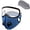 E002- Dark Blue, variant on Black Breathable Cycling Face Cover, Cloth Face Mask, Nose Filters for Dust, Reusable Carbon Filter Dust Mask, 1 All-Black Protective Mask + 10 Carbon Activated Filter Pads, Size