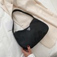 thumbnail image 3 of Bolsa de hombro de nailon para mujer, de mano sencillo con cremallera de calle para mujer (negro) Likrtyny Para Estrenar, 3 of 9