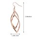 thumbnail image 3 of 1 par de pendientes de acero de titanio con forma de rombo, geométricos y sólidos, elegantes y elegantes para mujer (oro rosa)., 3 of 5