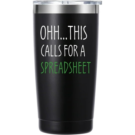 OHH...This Calls for a Spreadsheet 20oz Tumbler Gifts.Accountant Gifts Spreadsheet Travel Mug.Funny Gift for Accounting Boss Coworker Employee CPA Women Men.(Black)
