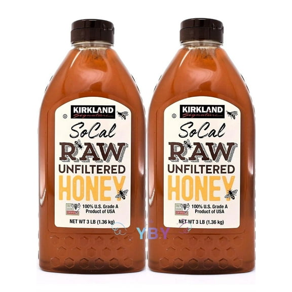 2 Packs Kirkland Signature SoCal Raw Unfiltered Honey 48 oz Each, Total 6 lbs