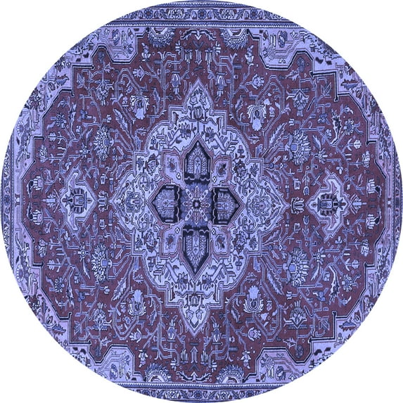 Ahgly Company Indoor Round Persian Blue Traditional Area Rugs, 7' Round