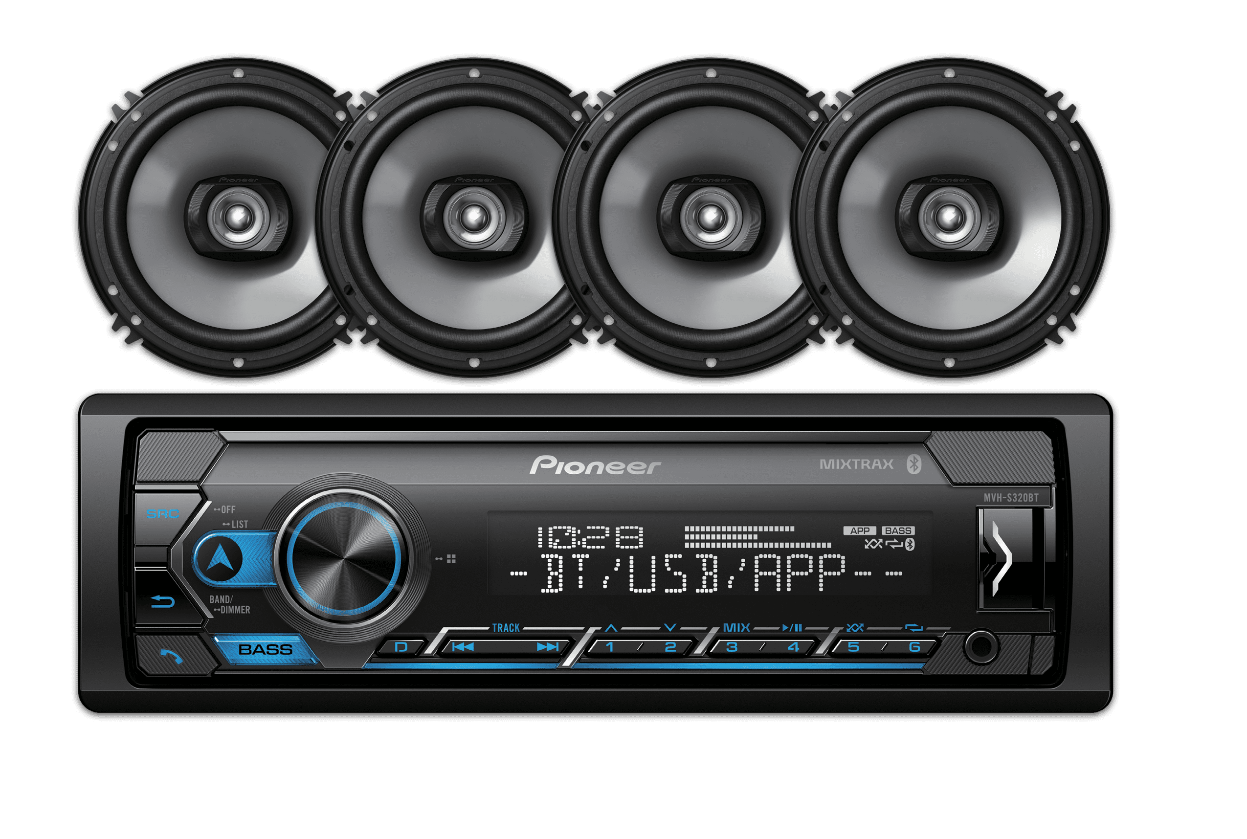 Pioneer MXT-S3266BT Car Audio Bundle 