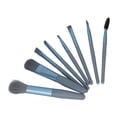thumbnail image 3 of Juego de 8 brochas de maquillaje portátiles profesionales para difuminar polvos faciales para mujeres y niñas, color azul, 3 of 14