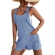 thumbnail image 1 of Lucakuins - Mono corto informal para mujer, color sólido, sin mangas, con cuello halter, ropa de verano Lucakuins moda, 1 of 5