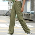 thumbnail image 4 of qucoqpe Cargo Pants Women Trendy High Waist Baggy Hiking Trousers Casual Solid Loose Pants with Pockets, 4 of 5
