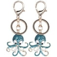 thumbnail image 1 of 2 Pcs Porte-Clés en Forme de Pieuvre, Pendentif de Sac, Cadeau (Bleu Bleu), 1 of 14
