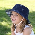 thumbnail image 2 of dmqupv Toddler Girl Bucket Hat Sun Hat Toddler UPF 50+ Summer Bucket Hat Baby Wide Brim Beach Hats Adjustable UV Protection Hats Navy,2-3 Years, 2 of 6