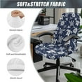 thumbnail image 3 of FKELYI Office Chair Cover with 2 Pcs Armrest Covers Retro Blue Sea Turtle Print Dustproof Swivel Boss Chair Protector Armchair Slipcover for Home Office Decor, Large, 3 of 6