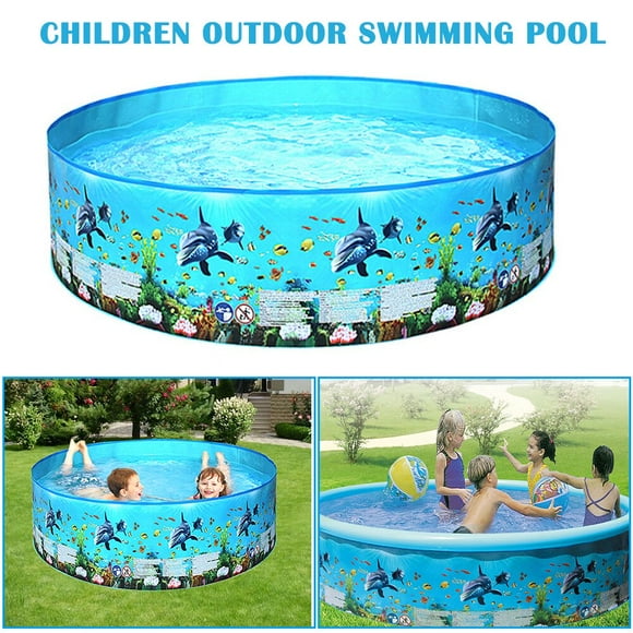 AAOMASSR Enfants Piscine Durable en Plastique Bébé Tapis de Natation 3 Enfants Jouets Enfants Piscines pour Jardin Extérieur Jardin Arrière-Cour Fête de l'Eau d'Été