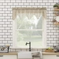 thumbnail image 2 of No. 918 Quinn Floral Lace Sheer Rod Pocket Kitchen Curtains, 58"x14", Oat, 2 of 5