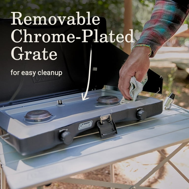 Coleman Triton 2 Burner Portable Propane Camping Stove with Wind