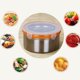 thumbnail image 3 of Lonchera, Portátil Duradero de 1000 ml de contenedor de Alimentos de acero inoxidable multifunción redonda para acampar, 3 of 7