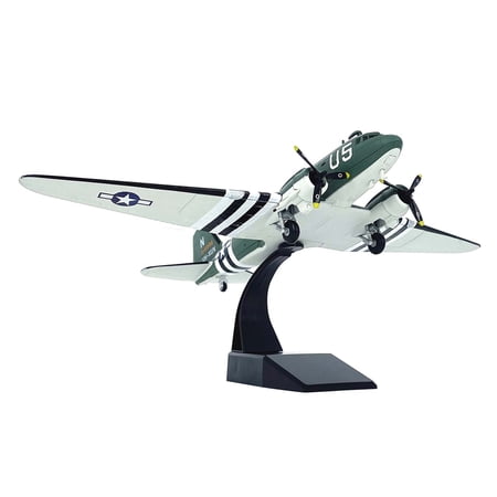GUYUTING 1:100 USAAF C-47 Transport Aircraft Model, Alloy+Plastic Details, Display Stand for Collection Enthusiasts New Year