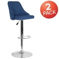 thumbnail image 2 of 2 Pack Contemporary Adjustable Height Barstool in Blue Fabric - Kitchen Furniture, 2 of 7