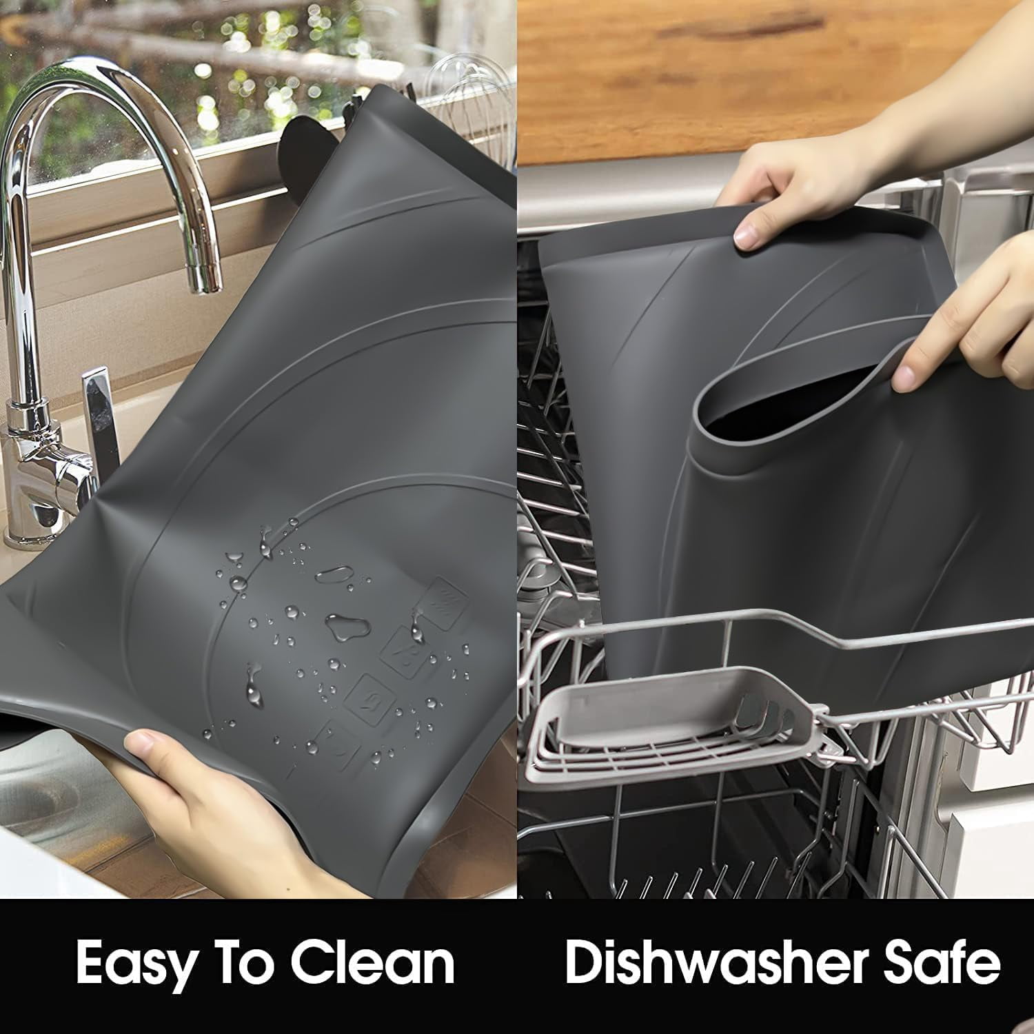 26.5''x 26.5'' Washer & Dryer Covers - 2PCS Non-slip Silicone Top Protector Mat - Waterproof Laundry & Kitchen Countertop