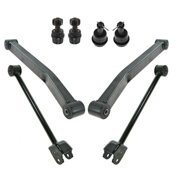 TRQ Front Suspension Kit Upper Lower Control Arms Ball Joints 8pc for Wrangler PSA64977