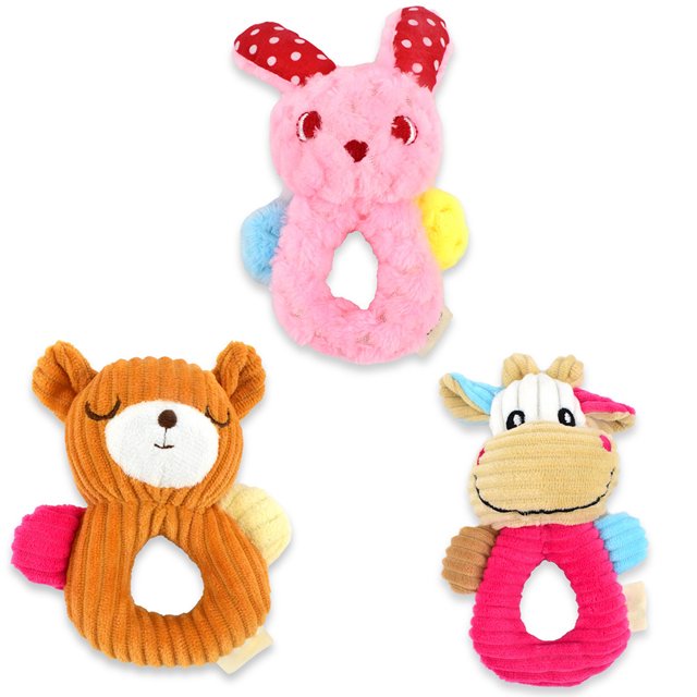 3PCS Animal Pet Toy Sound Cartoon Bite Resistant Dog Squeaky Toy Dog Chewing Toy
