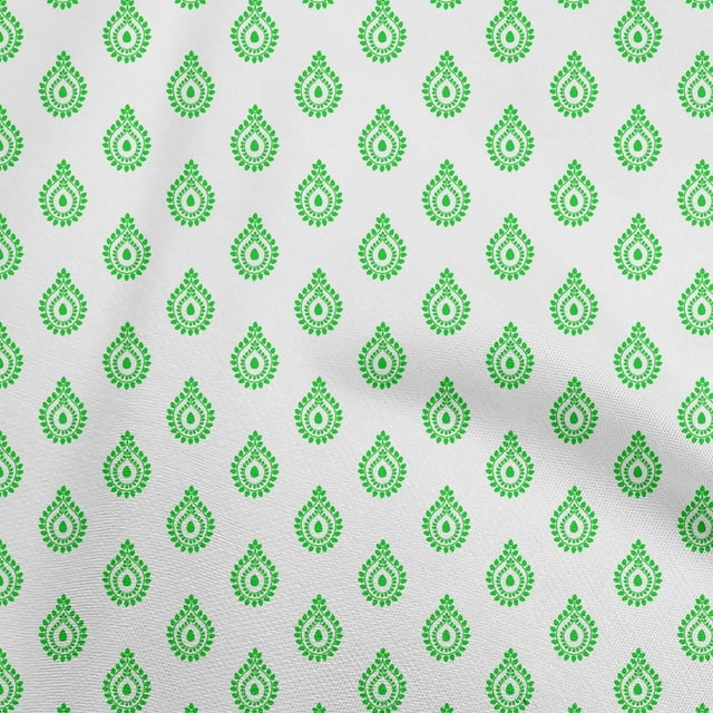oneOone Cotton Cambric Light Green Fabric Block Dress Material Fabric Print Fabric By The Yard 42 Inch Wide-R4