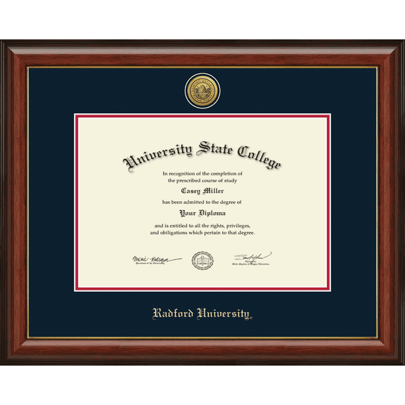 Radford University Diploma Frame, Document Size 16" x 11"
