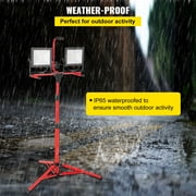 VEVOR 200W 20,000 Lumen Dual-head LED Work Light with stand, Adjustable Tripod Stand, IP65 Waterproofed LED Outdoor Light Stand
